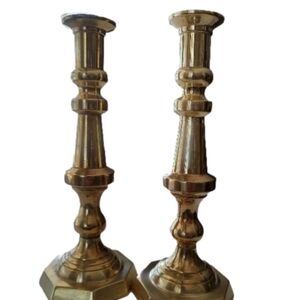 Vintage Pair Mexican Brass Candle Holders